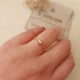 Anillo Corazón Cristal - Colección Acero